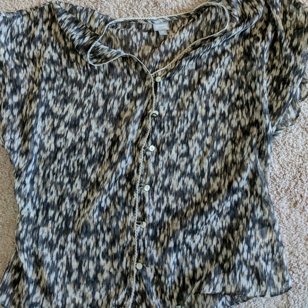 Converse button up sheer shirt